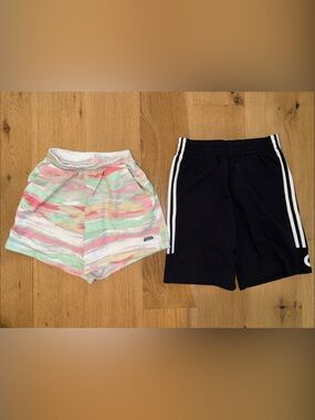 Adidas Black Shorts White Stripes Kids L 14/16 multicolored mens XS